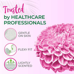 Freshdays daily liners trusted by healthcare professionals gentle on skin flexy fit lightly scented pink flower