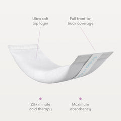 Frida Mom postpartum ice pads for women ultra soft top layer full front to back coverage 20 minute cold therapy