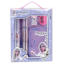 Kids stationery set with pencil case and pencils, in a purple and pink gift box