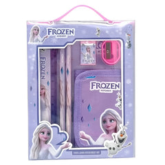 Huitich Frozen stationery kit for kids featuring ruler pencils sharpener and notebook with Elsa and Olaf design