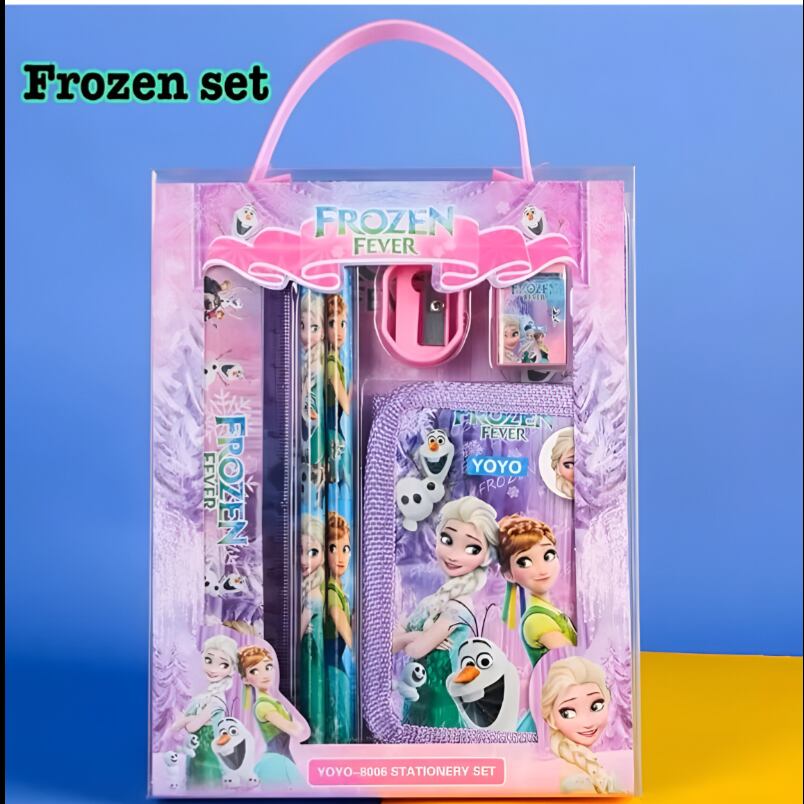 Huitich Frozen stationery kit for kids with rulers pencils sharpener eraser and pencil case