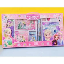 Kids Frozen-themed stationery set box with handle and character artwork