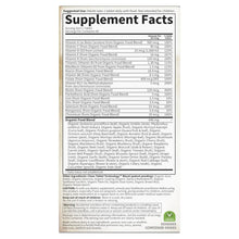 Supplement Facts nutrition label panel for multivitamin tablets