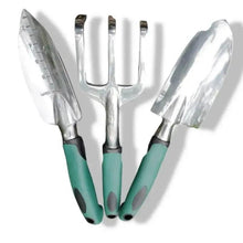 Huitich 3-piece garden tool set with green-handled metal tools