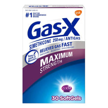 Gas-X Maximum Strength softgels box, 30 count, 250 mg antigas