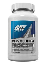 GAT Sport Men's Multi+Test supplement bottle, front label, 60 tablets