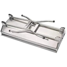 Stainless steel BBQ utensil organizer tray with multiple compartments