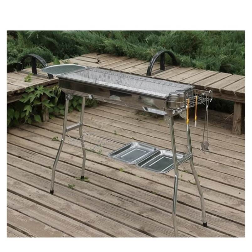 Huitich charcoal grill with sturdy metal frame and grill tools including 10 piece BBQ tool set for grilling