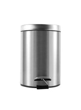 Stainless steel 12L pedal waste bin with step foot lever and domed lid