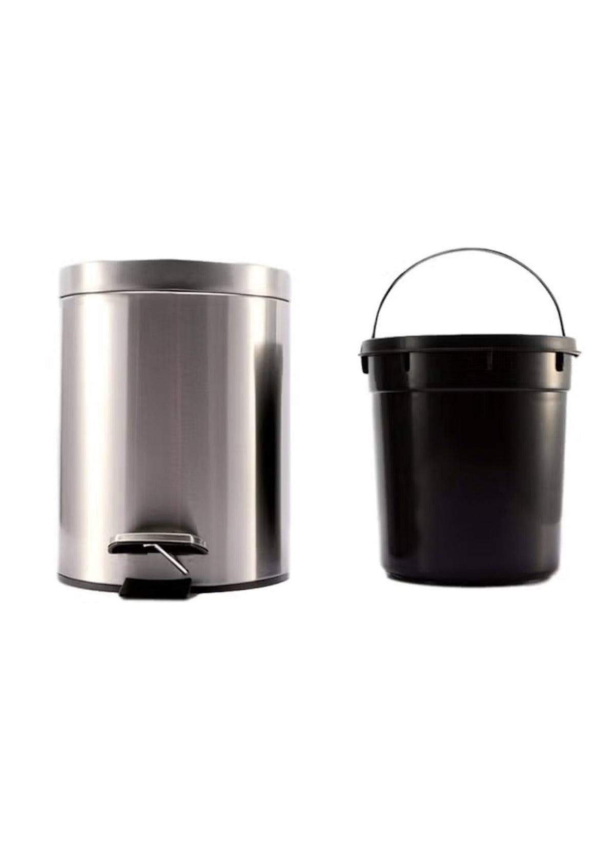 Huitich 12L stainless steel pedal bin with removable black inner bucket for easy waste disposal