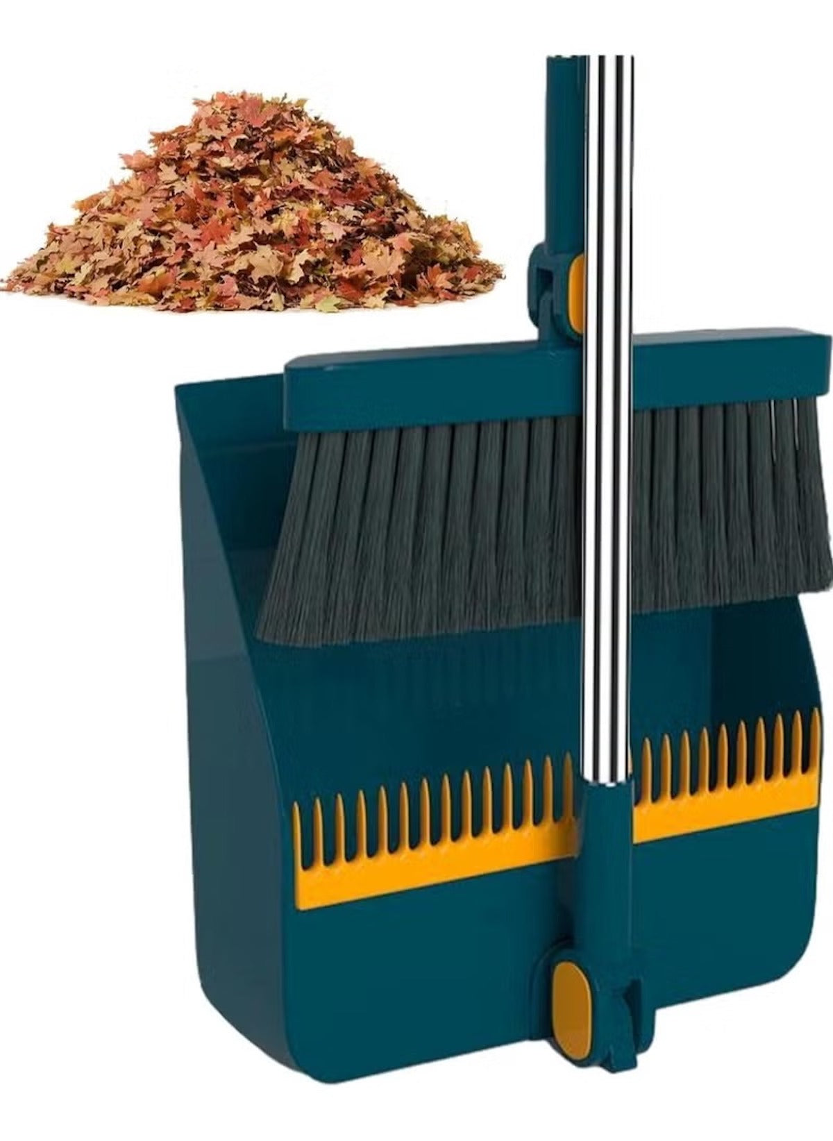 Huitich 3-in-1 broom and dustpan set with detachable broom and dustpan for easy cleaning