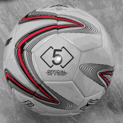 Huitich size 5 official soccer ball with red and black design and 3D effect soccer ball pattern