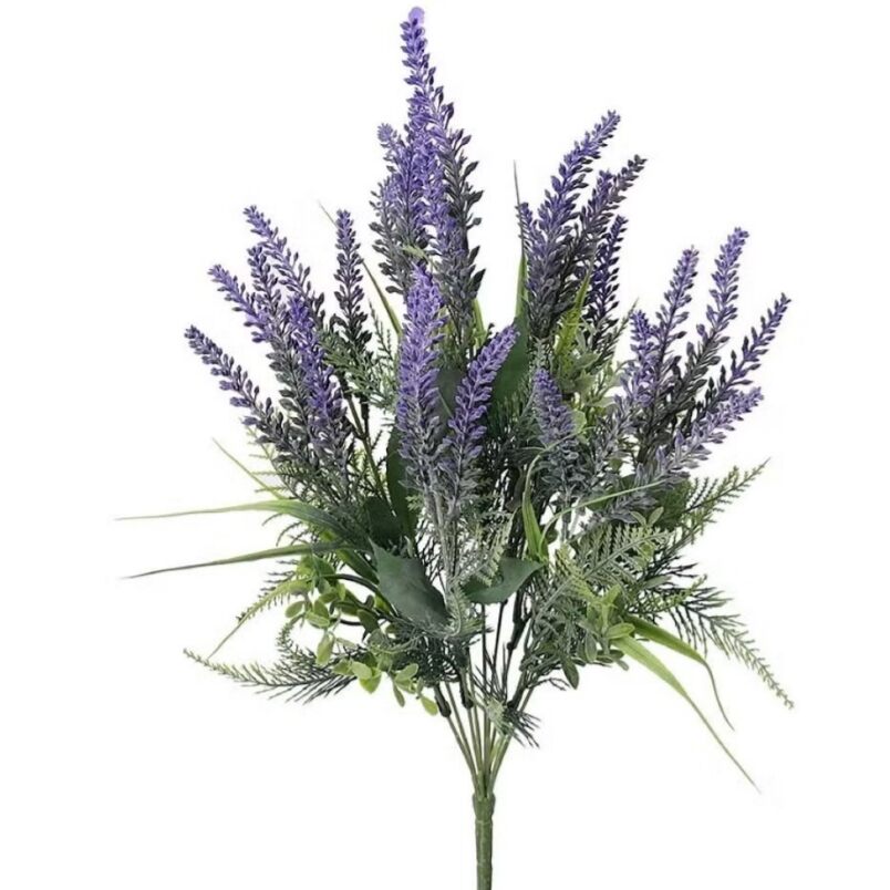 Huitich artificial lavender flowers decor bouquet with green leaves for home decoration