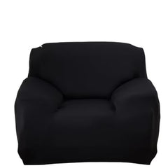 Huitich black elastic sofa cover fitted on single seat sofa slipcover for protection and style