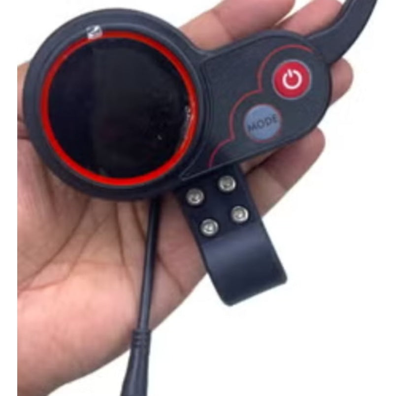 Huitich E10 electric scooter accelerator with power and mode buttons held in hand