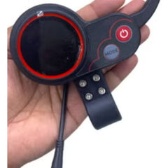 Huitich E10 electric scooter accelerator with power and mode buttons held in hand