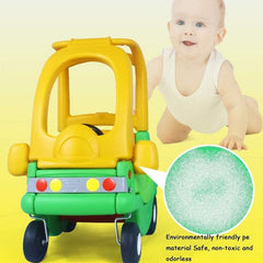 Huitich four wheeled infant walker toy in bright green and yellow with safe non-toxic materials for babies