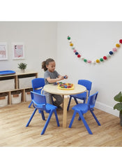 Huitich lightweight playroom chair for kids in blue around wooden round table in kids room
