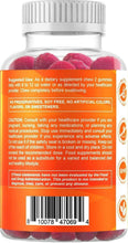 Magnesium citrate gummies bottle back label with suggested use and precaution text