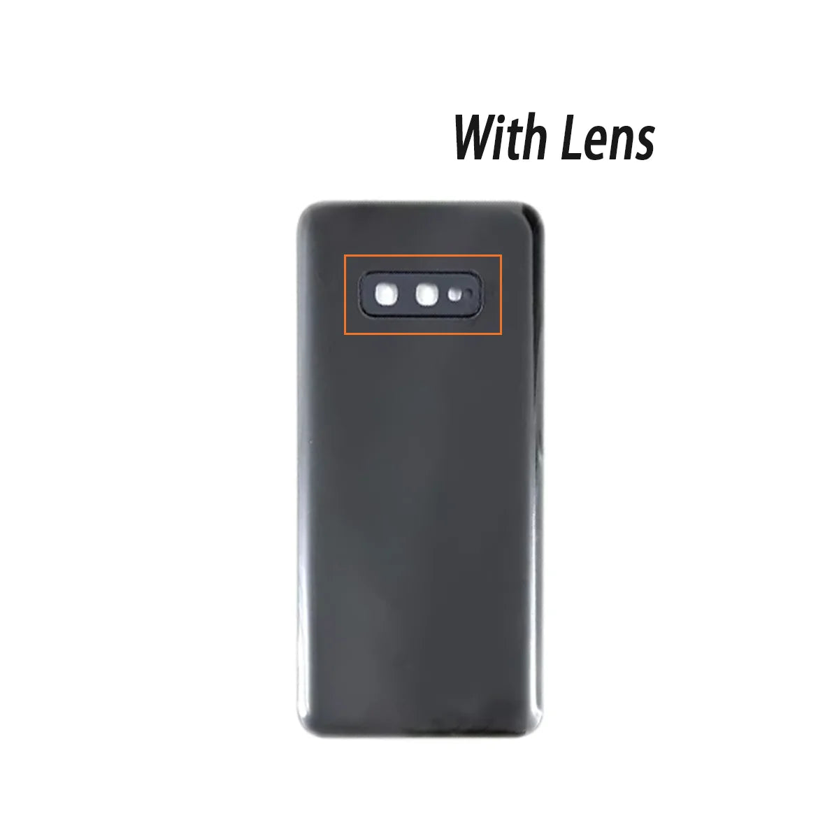 Mumzar Samsung S10E battery back cover replacement glossy black rear panel with camera lens opening