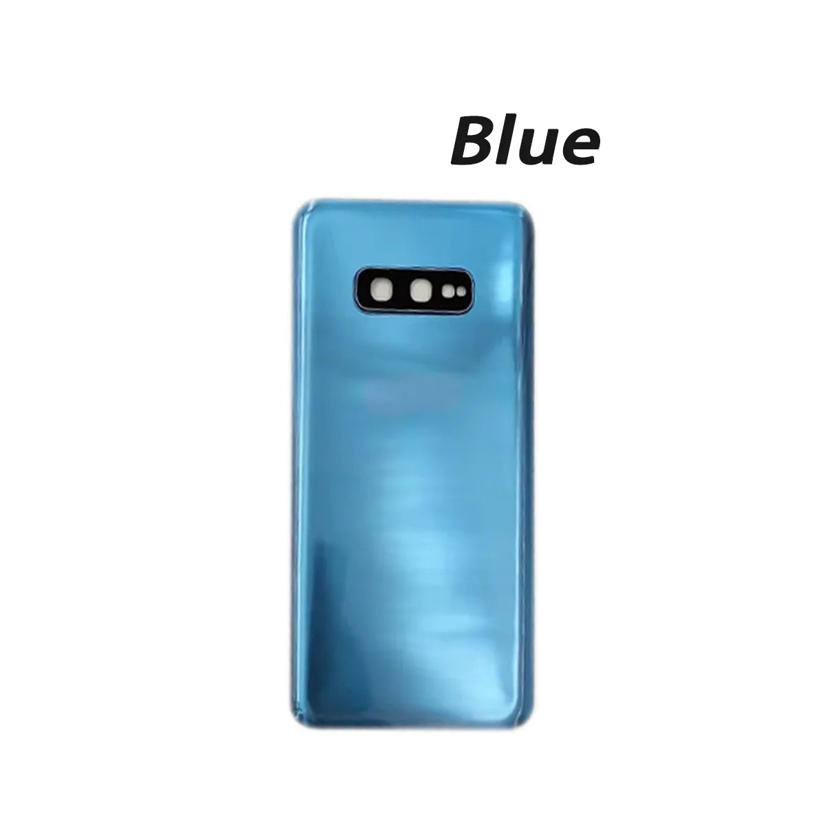 Blue glossy rear phone shell with camera cutout Samsung S10E battery back cover replacement by Mumzar