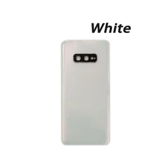 Mumzar white Samsung S10E battery back cover replacement with camera cutout and glossy finish