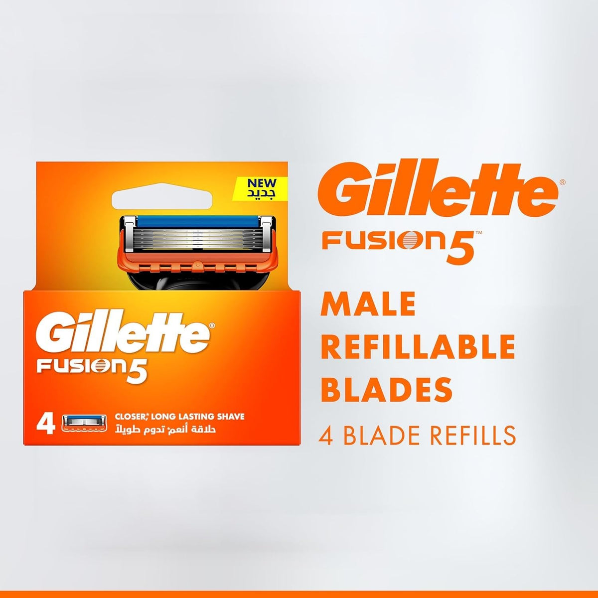 Gillette Fusion Power blades 4 pack orange Gillette Fusion5 box male refillable 4 blade refills