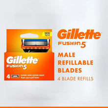 Gillette Fusion5 4 blade refill pack, orange cartridge blister, 4 blades