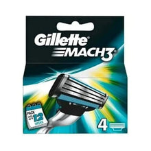 Gillette MACH3 razor blade cartridge pack of 4, shown in blister packaging