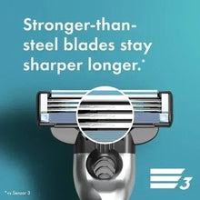 MACH3 razor blade cartridge showing sharp blade edge and guard detail