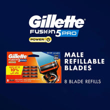 Gillette Fusion5 Pro power blade refills box with 8 cartridges