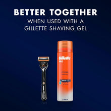 Razor and Gillette Pro shaving gel can with blade cartridge