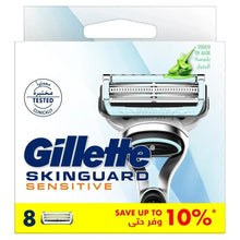 Gillette Skinguard Sensitive razor blade refill box, 8 blades