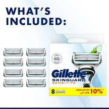 Gillette Skinguard Sensitive blade refill set with 8 cartridge refills