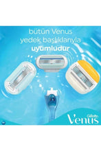 Gillette Venus razor handle with two white/cream 3-blade cartridge refills