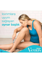 Gillette Venus shaving razor with 3-blade cartridge and blue handle