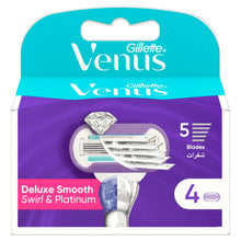 Gillette Venus razor blade refill cartridge pack with 4 blades, purple blister package
