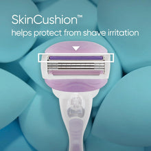 Venus razor blade refill with SkinCushion protective shield, front view