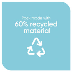 Venus Simply 3 women's disposable razor packaging label showing 60 percent recycled material and recycle symbol
