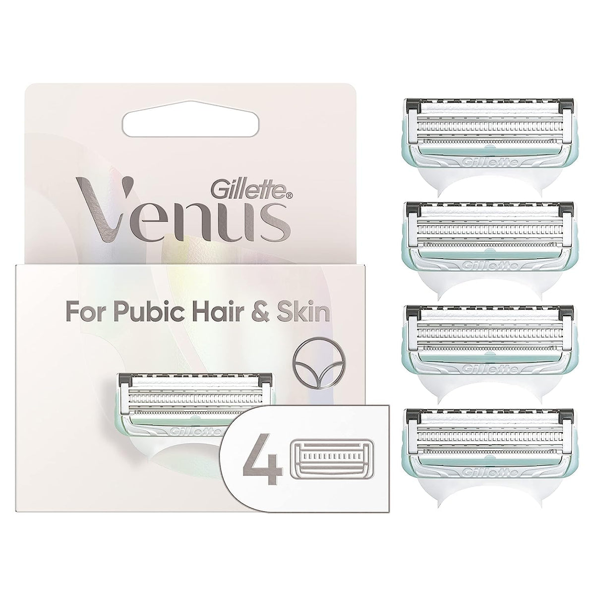 Gillette Venus women's bikini razor blades 4 pack replacement cartridges for pubic hair and skin