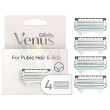 Gillette Venus bikini razor blade refills, 4 count, shown on pink package