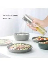 Olive oil sprayer bottle with stainless pump and clear glass bottle