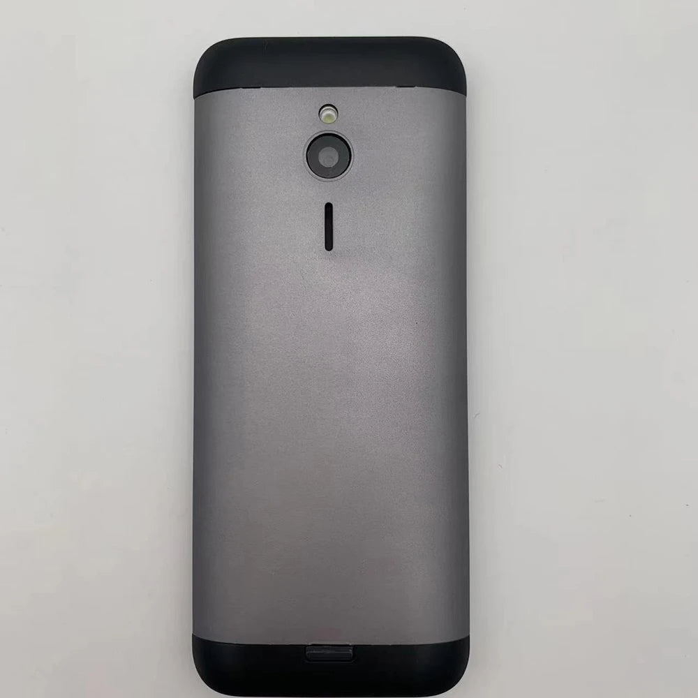 Mumzar grey smartphone back with camera flash and speaker slots, black ends, dual sim GSM phone unlocked