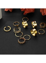 Gold ring set assortment with star and heart cutout bands
