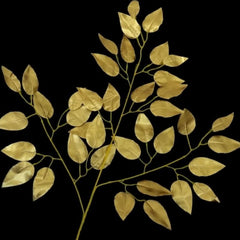 Huitich gold artificial leaf for wedding decor with realistic shiny leaves on black background