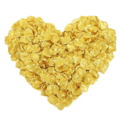 Huitich gold artificial rose petals arranged in a heart shape made of artificial silk rose petals