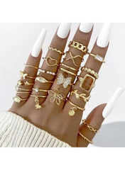 Huitich gold fashion ring set for women featuring various designs and styles for trendy looks