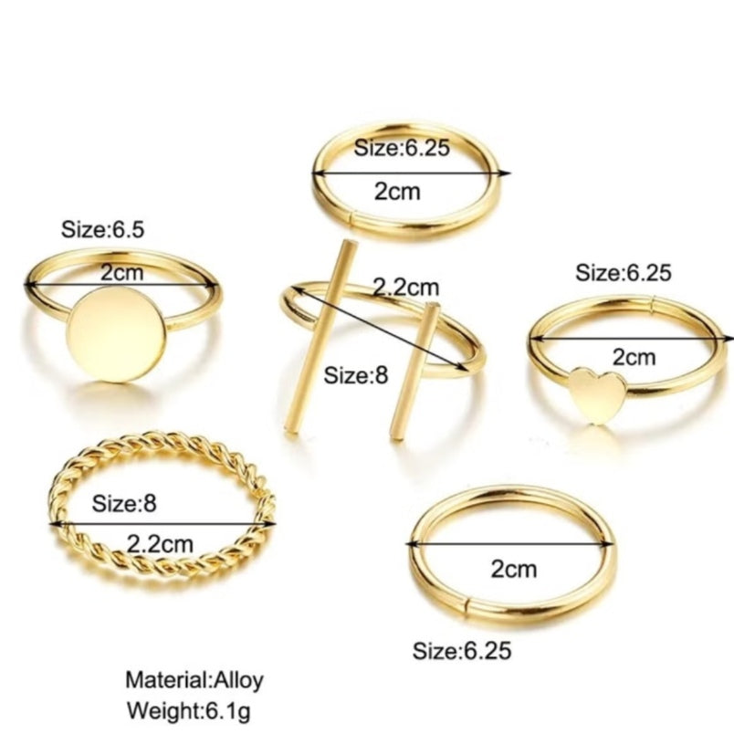 Huitich gold fashion rings set with various sizes and designs made of alloy material