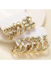 Huitich gold hoop and stud earring set for women featuring various elegant designs