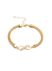 Huitich gold infinity mesh bracelet for women with sparkling charm for elegant style